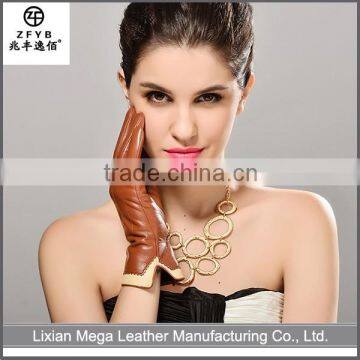 High quality Women'S Brown Leather Gloves Manufacturing