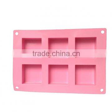 CM-033 handmade craft molding six square cavities silicone soap mold