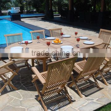 Solid Teak Wood Garden Outdoor Dining Table & Eight Chairs Set NFG05