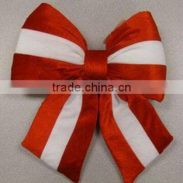 HOT SALE ! Red White Stripped Fabric Woven Ribbon Fluffy Bow Tie