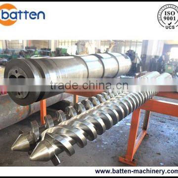 65/132 conical twin screw extrusion jwell screw barrel for PVC plastic pipe