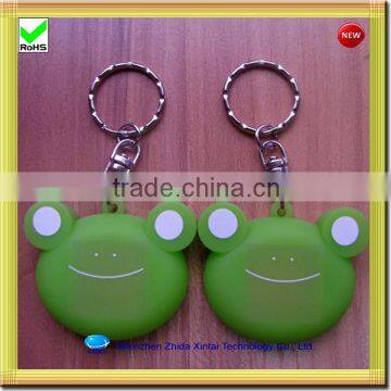 3D silicone frog shape led glow keychain