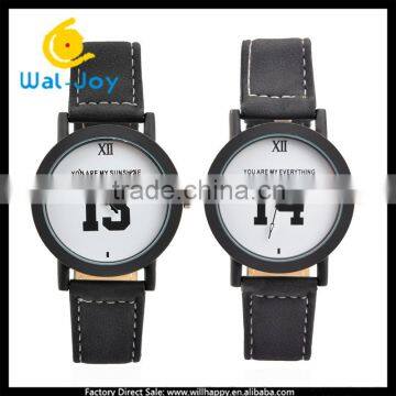 WJ-4616 2015 persoality 1314 leather strap vogue high quality lover watches