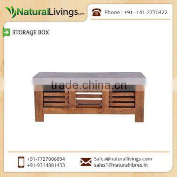 High Quality Tough Wooden Storage Box With Brown Polish