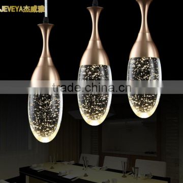 AC 220V Bubble Crystal Point 3 Arms Pendant Lamp Stainless Steel Modern Pendant Light