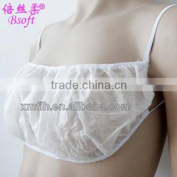 Disposable nonwoven women bra with ties for spa hotel hot selling