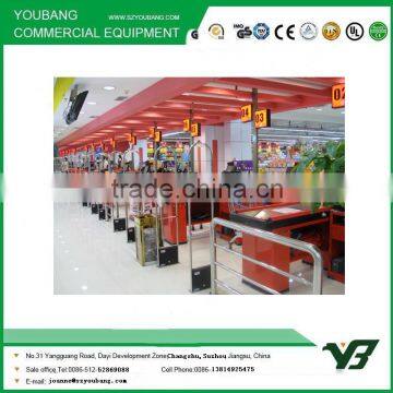 Hot Sell Good Cheap Red Color Steel Supermarket Cashier Checkout Counter (YB-H05) photo-5