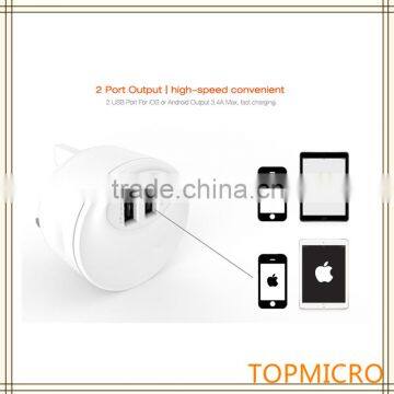 Wholesale Universal Portable 5V 2.1A 2 USB Ports UK Type Mobile Phone Charger Quality Choice photo-3