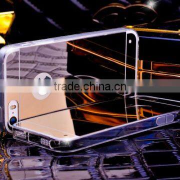 Luxury clear tpu aluminum mirror case for iphone 6, for iphone 6s/6s plus/5s tpu mirror case