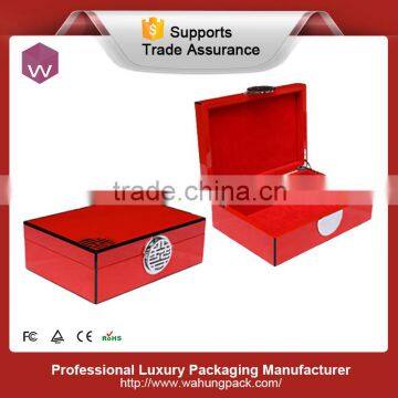 Retangle Light Blue Custom Logo Wooden Packaging Gift Box For Jewellery photo-2