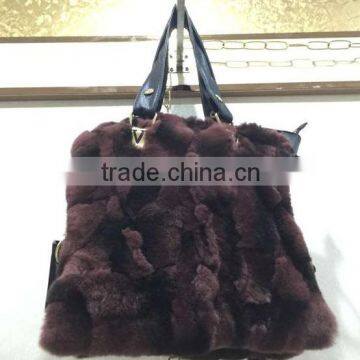 lady's rex rabbit fur handbag