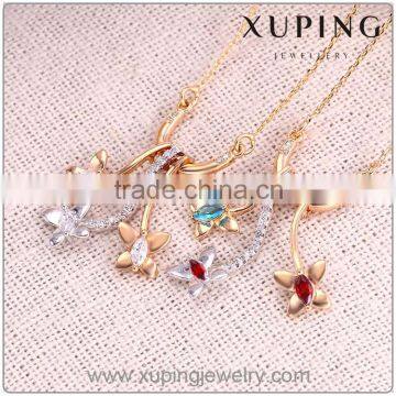 41961-Xuping fashion jewelry, 2016 Newest jewelry fashion, multicolor artificial flower necklace