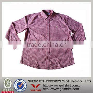 Red color plaid 100% cotton casual shirt