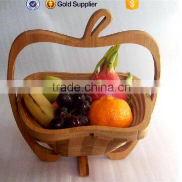 2016 High Quality Apple Shape Folding Bamboo Fruit Basket photo-2