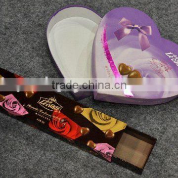 Heart shaped gift paper box made of paperboard for chocolate packing