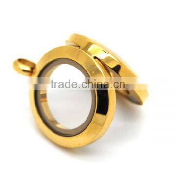 18k gold IP magnetic 316l stainless steel glass floating pendant floating locket pendant floating charm lockets pendant LP9116-1