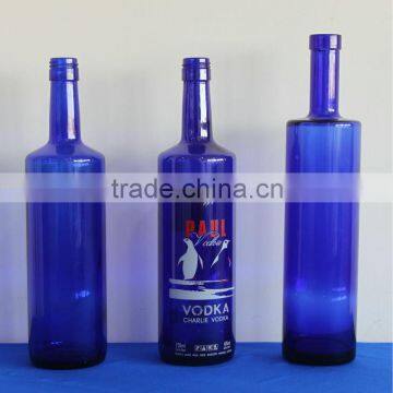 blue vodka glass bottle