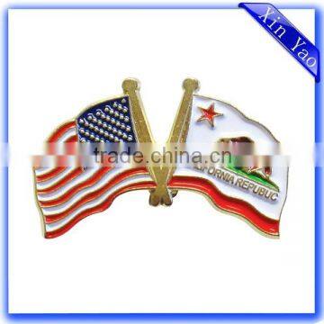 Cheap Gold Metal National Flag Pin Badge Made in China