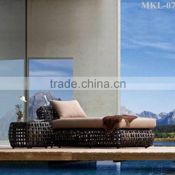 Synthetic Wicker Rattan Bamboo Sun Lounger (1.2mm Alu Frame With Powder Coated, 7cm Thickness Cushion With 250gr Polyester)