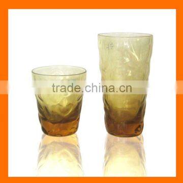 Hand blow amber colored tumbler,cup,whole sales