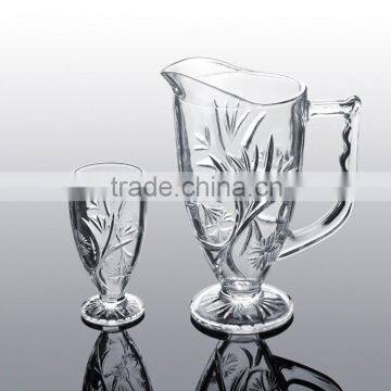 CHEAP WHITE CLEAR GLASSWARE SET