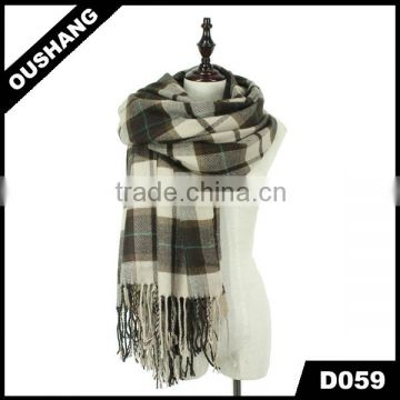 D059 Acrylic Poncho Winter Scarves Tartan Cape