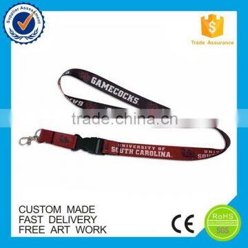 Hot sale logo printed custom polyester lanyard with metal hook