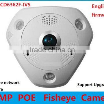 6MP PTZ IP Camera DS-2CD6362F-IVS Fisheye Camera with I/O Interface Microphone and Speaker Vandal-proof PTZ Security Camera