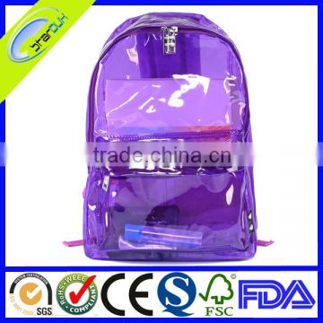 Transparent Material Clear School Back pack Bag, backpack teenage