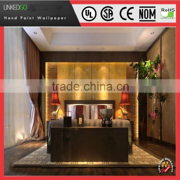 Best popular interior decoration murals silk wallpaper for restaurant hotel