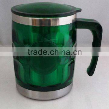 Double wall stainless steel and plastic beer mug