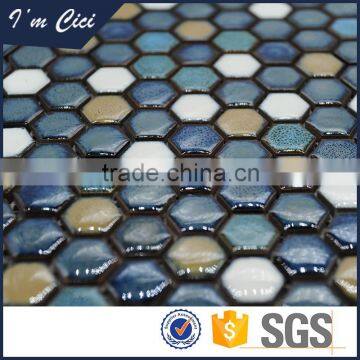 Surface color round glazed ceramic mosaic pattern CC-Z007