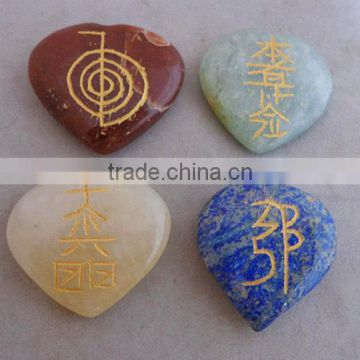 Stunning Red Jasper Amethyst Green Aventurine Lapis lazuli Heart Shape Reiki sets | Wholesale Reiki Heaing stones