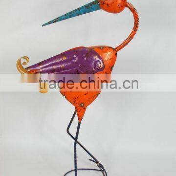 China Supplier Painted Large Metal Crane Statue Garden Ornament photo-2