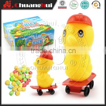 Skateboard Chick Toy Candy / Pressed Candy in Chicken Toy