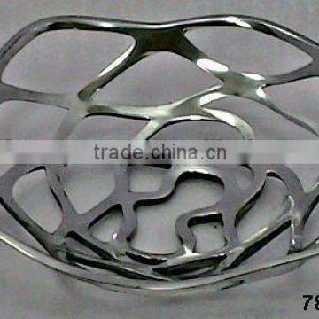 Aluminium Metal Fruit Basket Mirror Polish