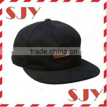 Wholesale leather Patch Low Profile Six Panel Snapback Hat