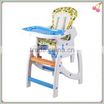 high quality 3 in 1 multi function plastic baby high chair with rocking