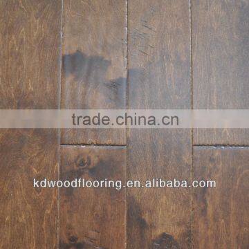 Chatter distressed dark color Chinese Birch wood flooring