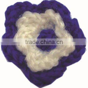 Decorative handmade purple white crochet flowers