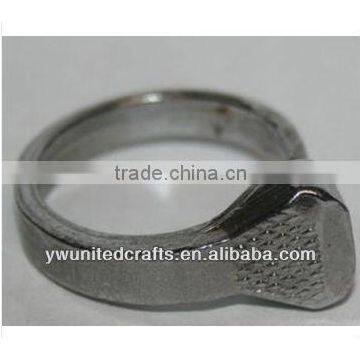 Silver Tone Christian Religious Metal Nail Ring Jewelry Size 9-1/2