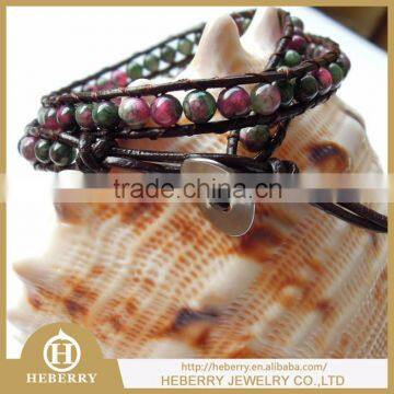 new fashion crystal jewelry original owl leather wrap bracelet