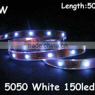 5050 PURE WHITE Led Strip Lights Waterproof IP67 30LEDs/m 150LEDs/roll Flexible Strip Light DC12V Decoration Led Strip Lighting