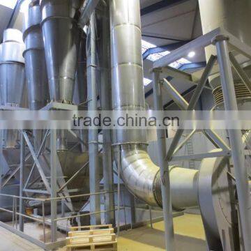 Spin flash dryer for silica powder