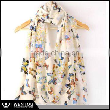 Women Lady Chiffon Butterfly PrintScarves Wrap Stole Warm Gift Neck Shawl Scarf