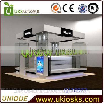 Hot sales fashion glass jewelry kiosks for mall/exhibition