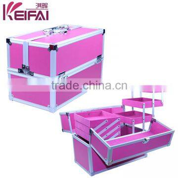 Lockable Multi-Functional Large Cosmetic Cases With 6 Trays