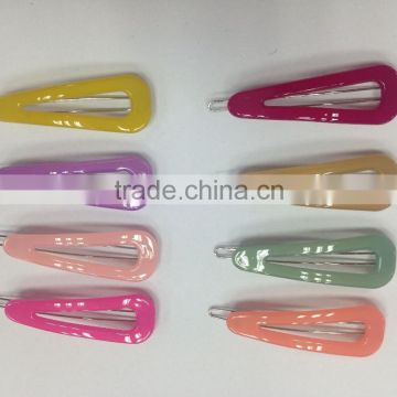 Large stock hair accessories kids plastic hair clips multicolor plain snap clip