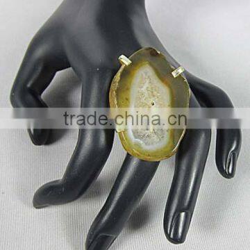 Agate Stone Ring Costume Fashion Women Jewelry India Brass Ring Big Ring Latest Design New Pattern,Wedding Rings Natural Stone