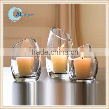 modern tulip shaped glass candle holder glass